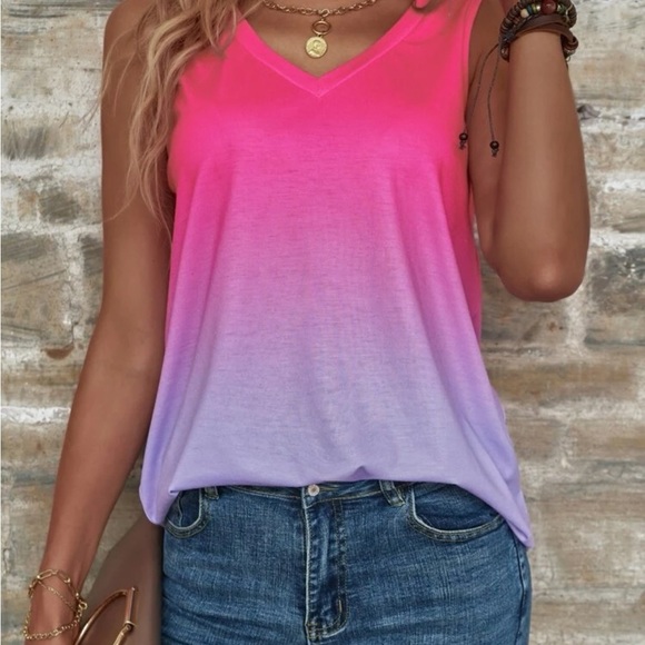 New V-neck ombre sleeveless top - Picture 4 of 7